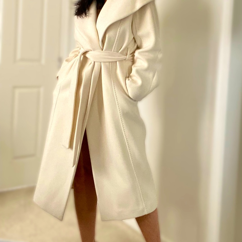 Hooded Wool Coat - Boutique Handmade  - Ivory - Bridal